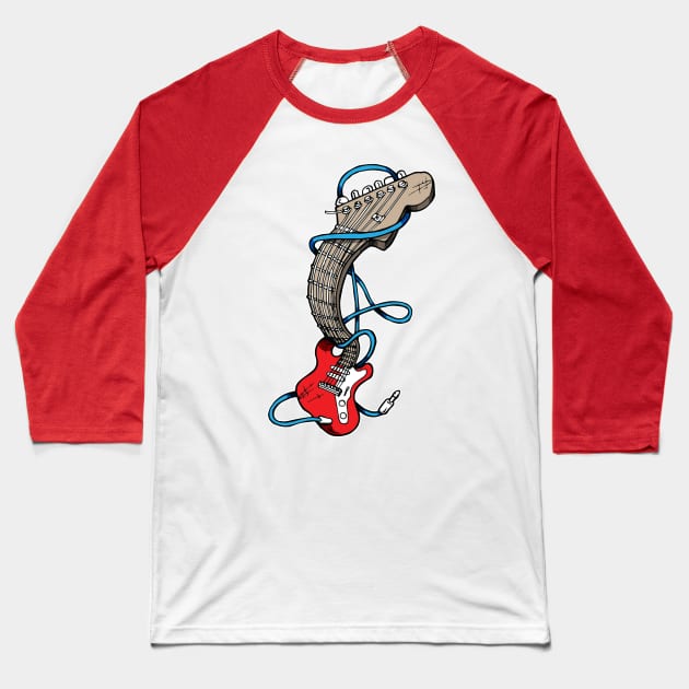 Electric Guitar Baseball T-Shirt by Laughin' Bones